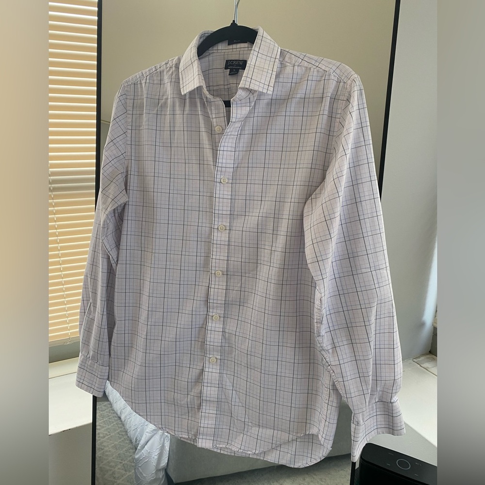 J. Crew - Checker Pattern Casual Button Down Oxford Shirt - Size S